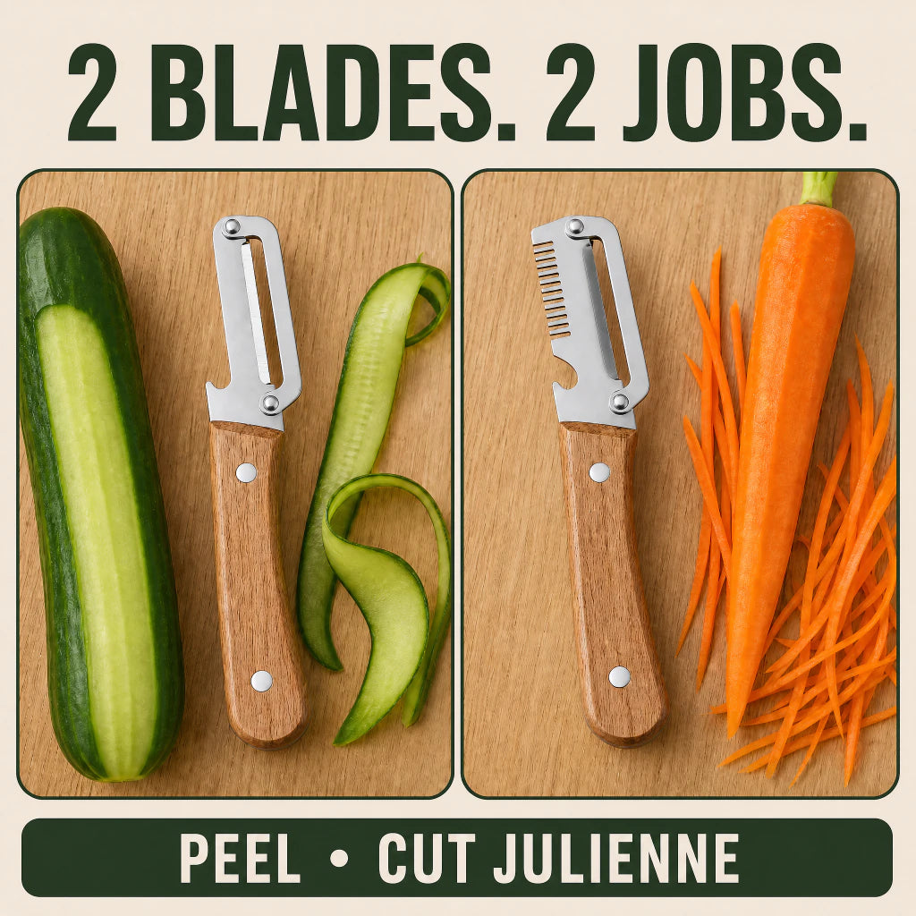 Two Buballoon blades for peeling and julienne cutting