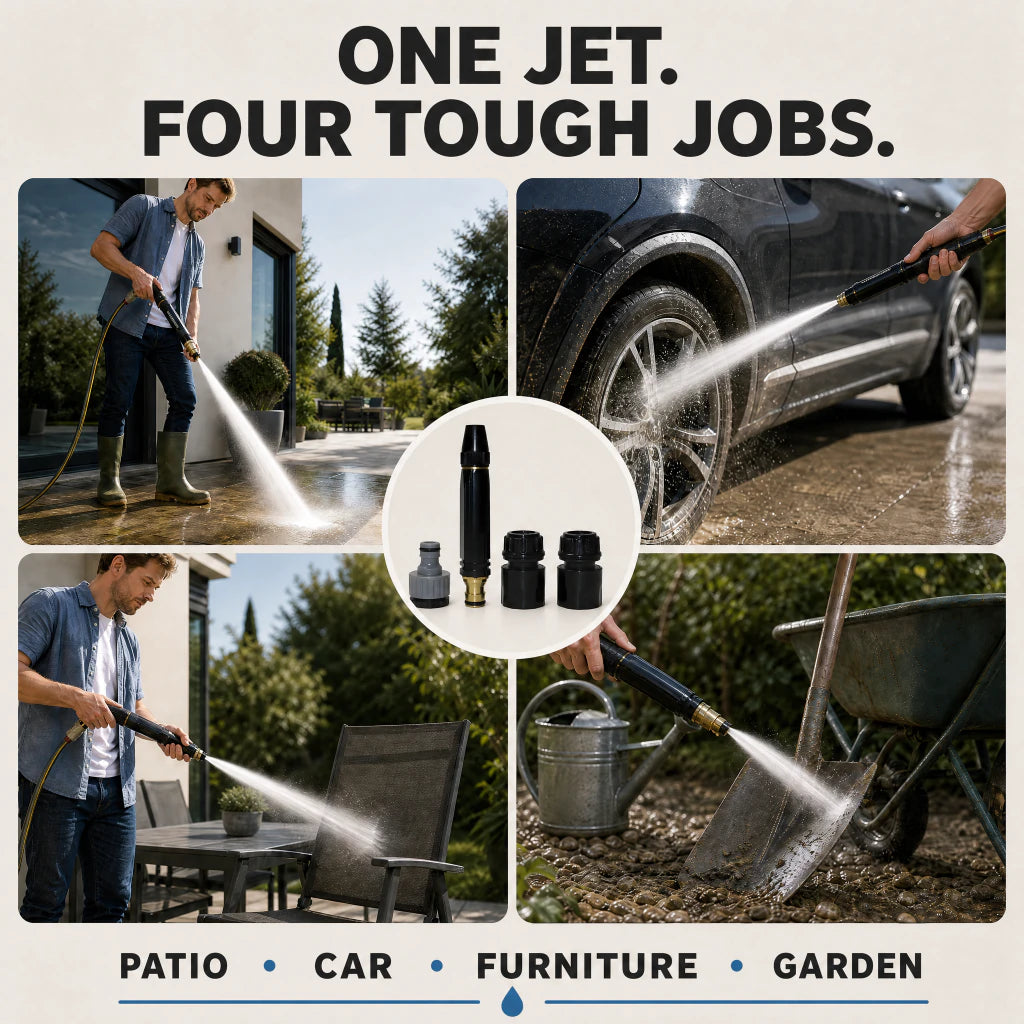 HydroJet uses for paving cars outdoor furniture and garden tools