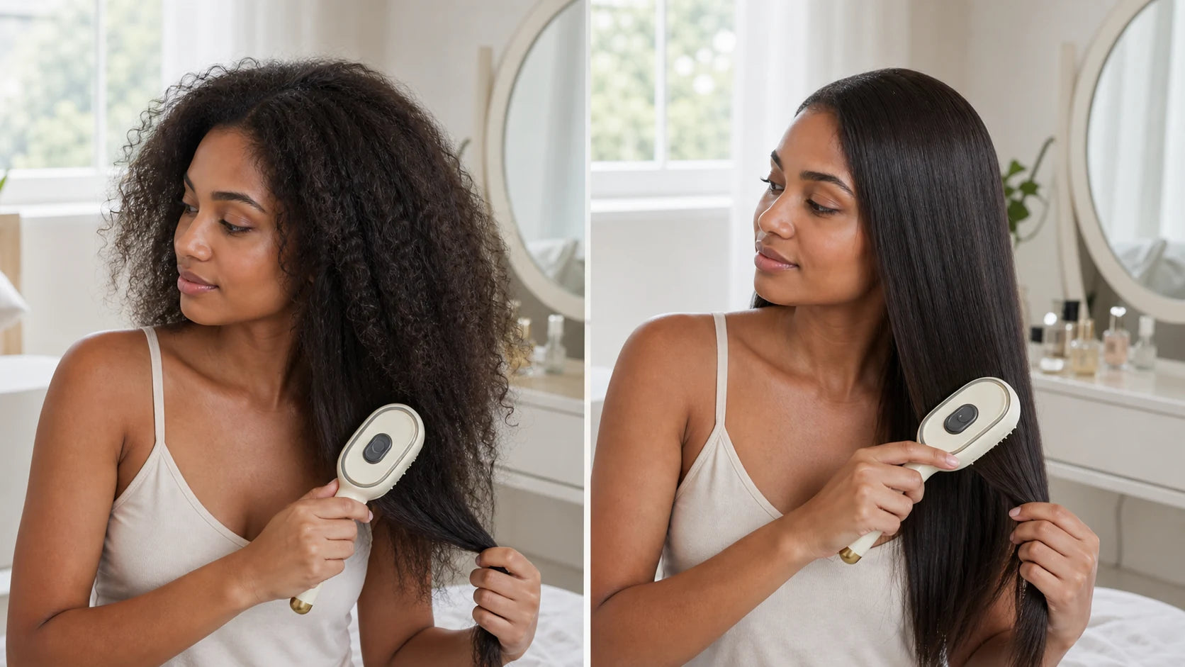 Before and after result using Nano HydraBrush