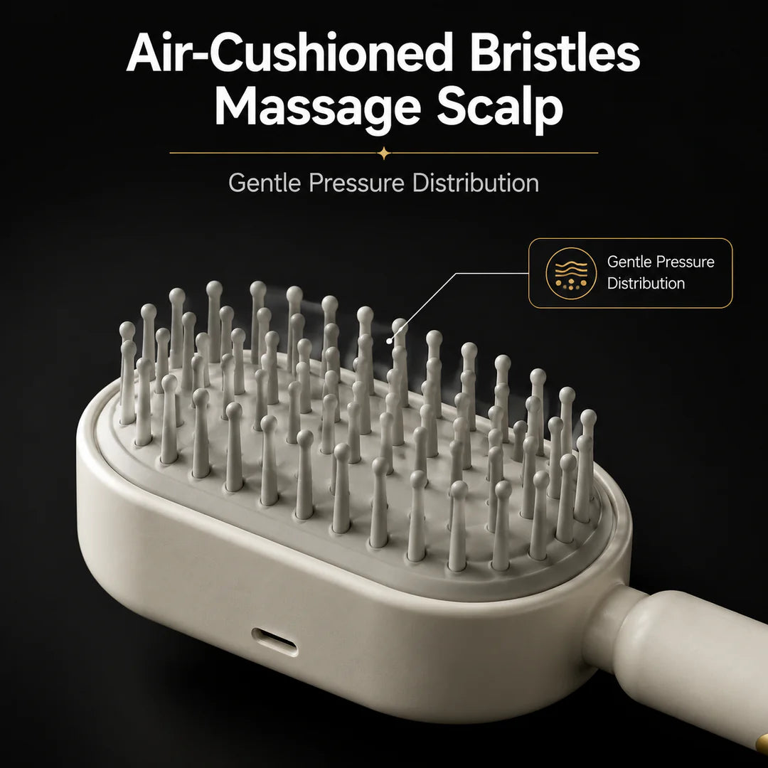 Nano HydraBrush air-cushioned bristles distributing pressure